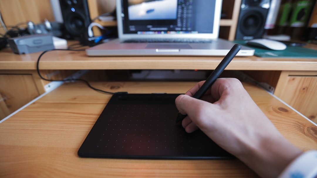 Swiss female journalist writing notes at her desk