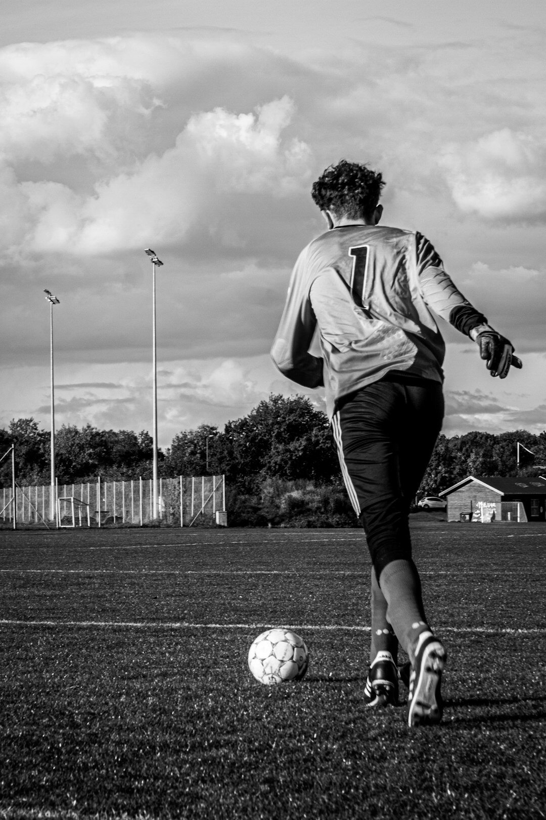 soccer player scoring goal